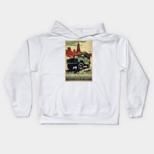 4x4 in the Mountains Soviet Design Kids Hoodie